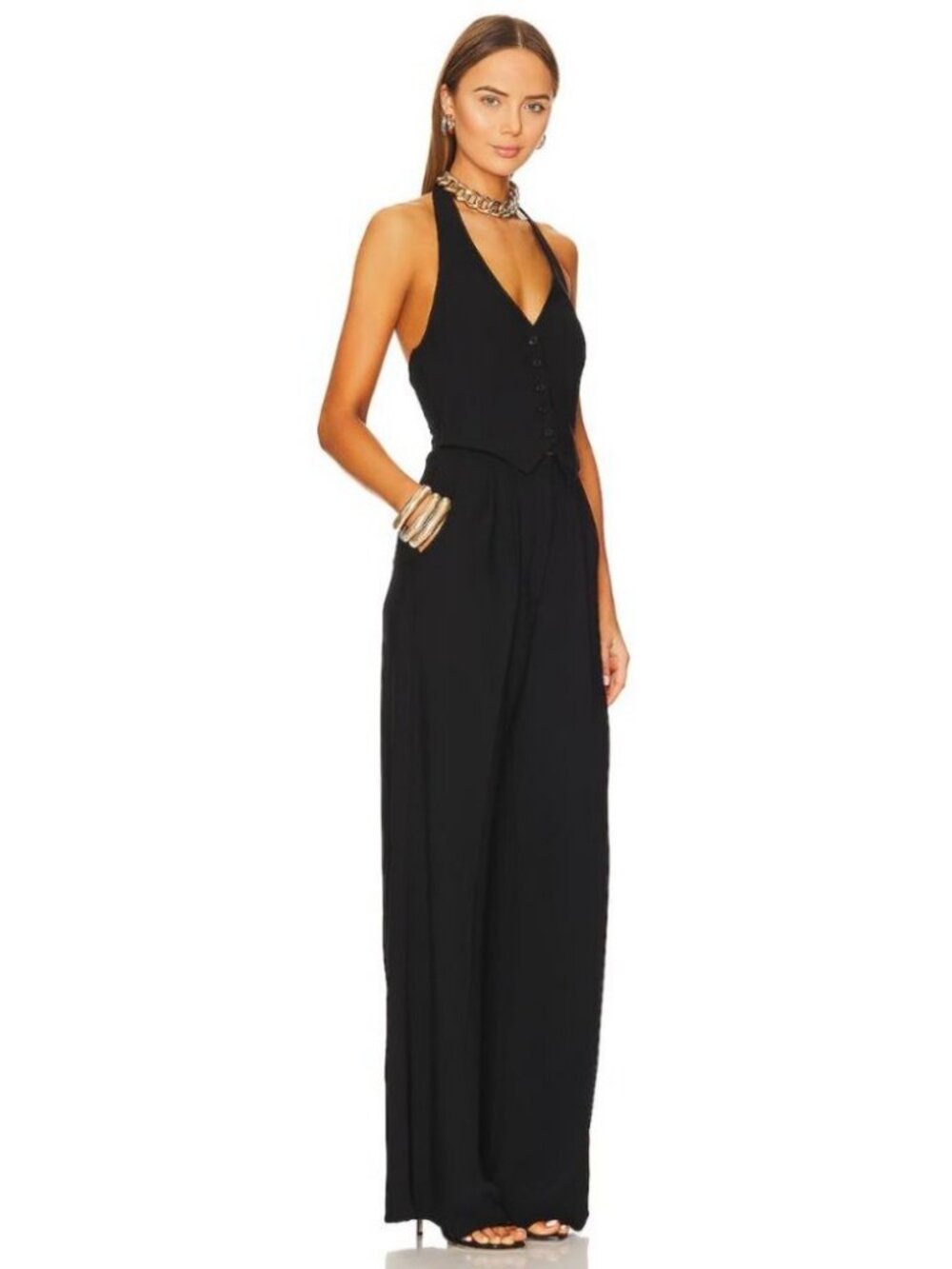 Amanda Uprichard Isadore Jumpsuit Black / Size Medium